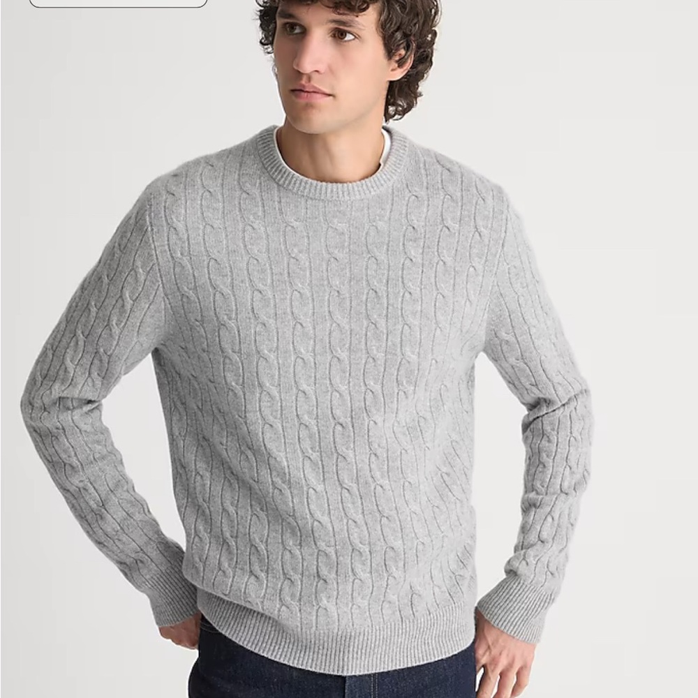 NWOT: Men's Gray Cable Knit Sweater